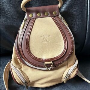 Tan and Brown Women's Bag